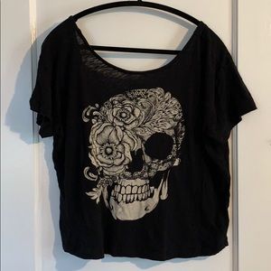 Scoop Neck Skull Tee